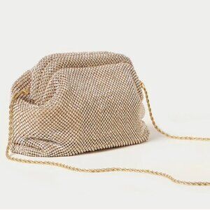 Loeffler Randall Doreen Gold Tone Diamanté Frame Pouch